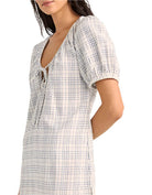 RHYTHM DESI PLAID MINI DRESS BLU-BLUE 4L