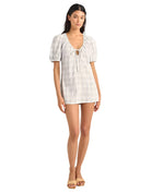 RHYTHM DESI PLAID MINI DRESS BLU-BLUE 4L