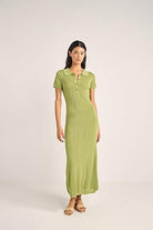 RHYTHM OJAI POINTELLE MIDI DRESS OLI-OLIVE 2S