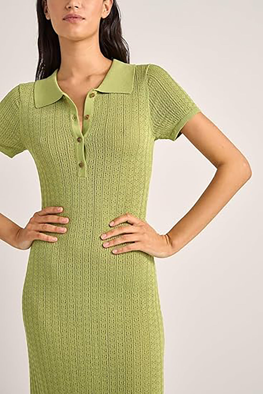 RHYTHM OJAI POINTELLE MIDI DRESS OLI-OLIVE 2S