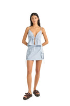 RHYTHM DOLLY RUFFLE TOP BLU-DUSTY BLUE 1XS