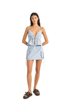 RHYTHM DOLLY RUFFLE TOP BLU-DUSTY BLUE 1XS