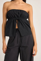 RHYTHM POSIE GATHERED TOP BLK-BLACK 2S