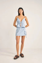RHYTHM DOLLY CARGO MINI SKIRT BLU-DUSTY BLUE 2S