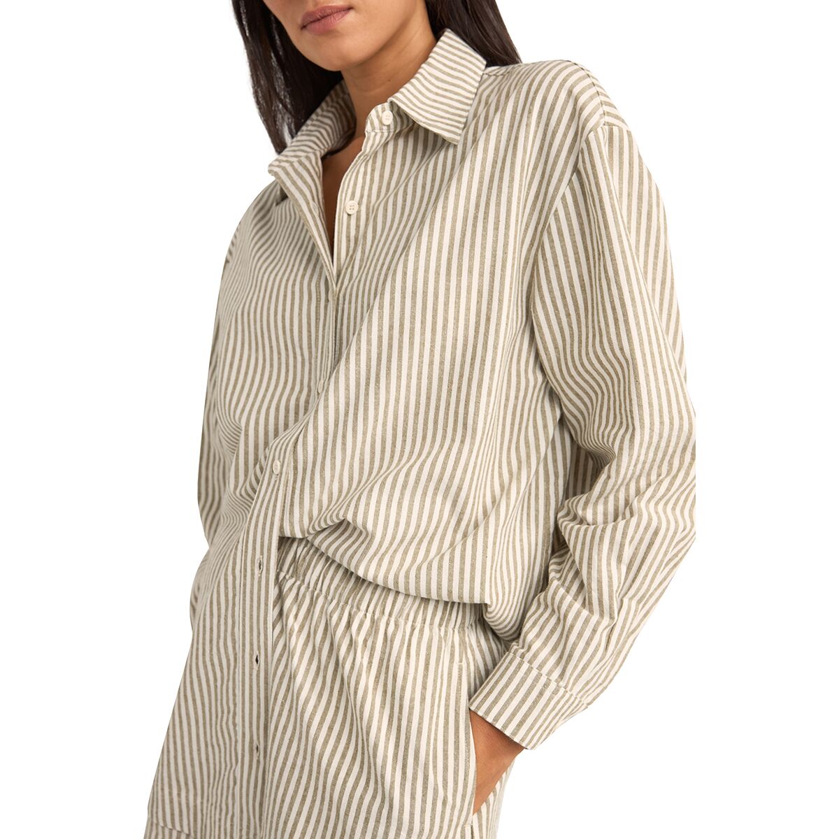 RHYTHM VALLEY STRIPE OVERSIZED SHIRT IVY 2S