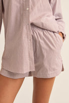 RHYTHM ZEPHYR STRIPE BEACH  SHORT CHO-CHOCOLATE 1XS