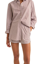 RHYTHM ZEPHYR STRIPE BEACH  SHORT CHO-CHOCOLATE 1XS