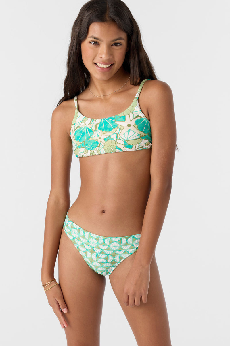 O'Neill Girls Shell Abstract Revo Tie Back Bikini Set MUL 7