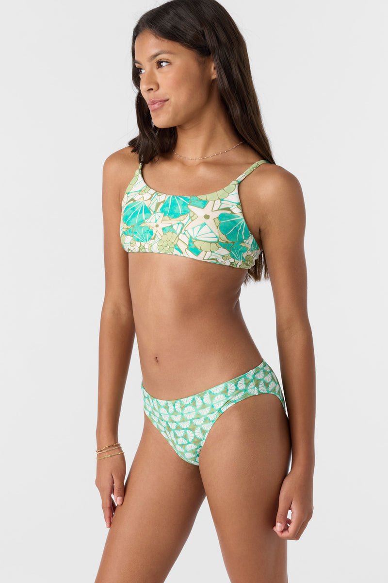 O'Neill Girls Shell Abstract Revo Tie Back Bikini Set MUL 12