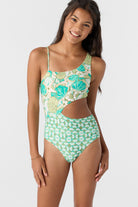 O'Neill Girls Shell Abstract Asymm One Piece  MUL 8
