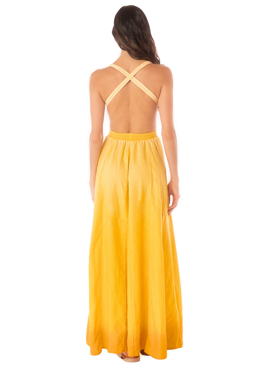 Maaji Boho Sunrise Canary maxi Dress CANARY M
