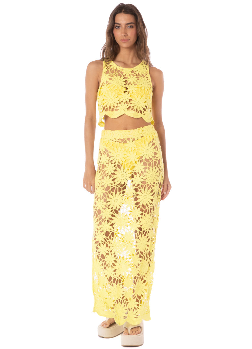 MAAJI Tano Crochet Skirt Yellow S