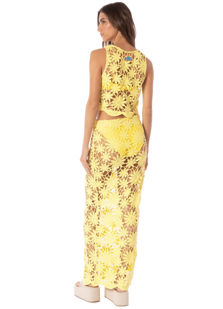 MAAJI Tano Crochet Skirt Yellow S