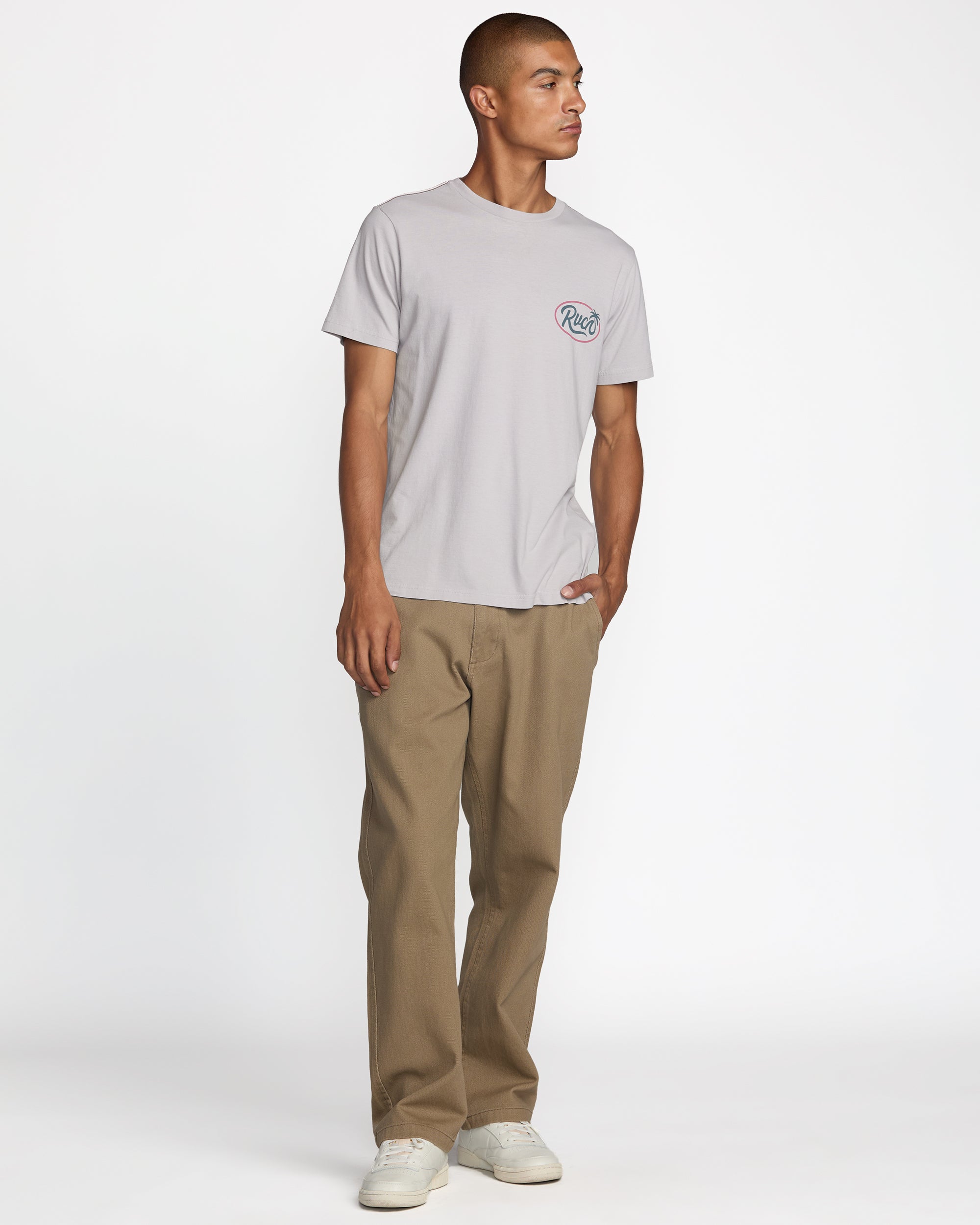 RVCA FROND SCRIPT SS LIL-LILAC M