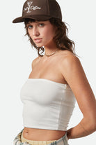 BRIXTON CRINKLE TUBE TOP OFF WHITE L