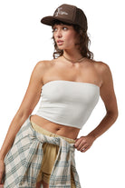 BRIXTON CRINKLE TUBE TOP OFF WHITE L