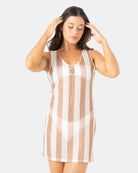 ROXY CROCHET STRIPE COVER UP NNN-NEUTRAL COMBO M