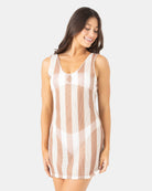 ROXY CROCHET STRIPE COVER UP NNN-NEUTRAL COMBO XS