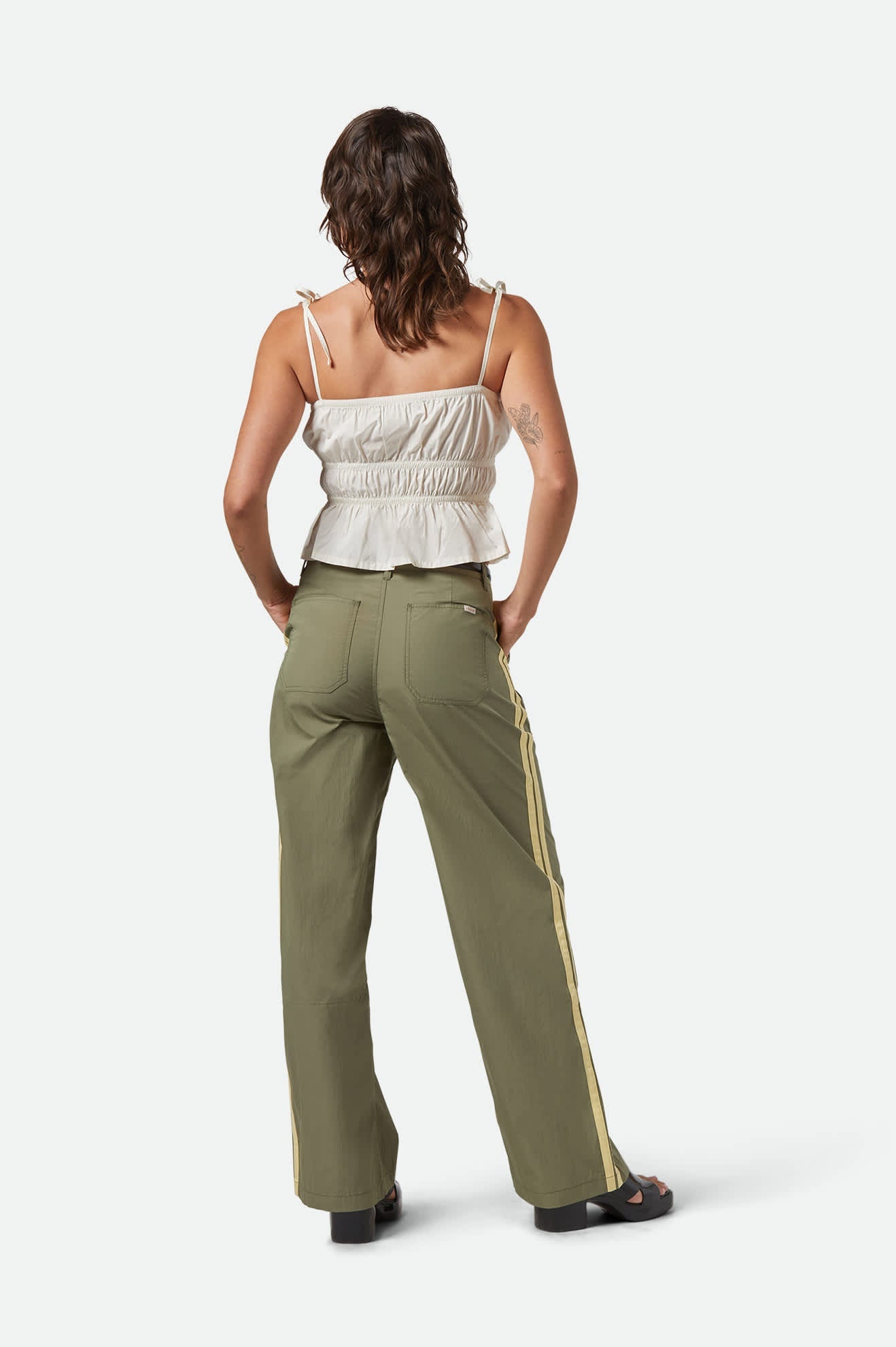 BRIXTON THE JANE LW WIDE LEG PANT OLIVE SURPLUS 26
