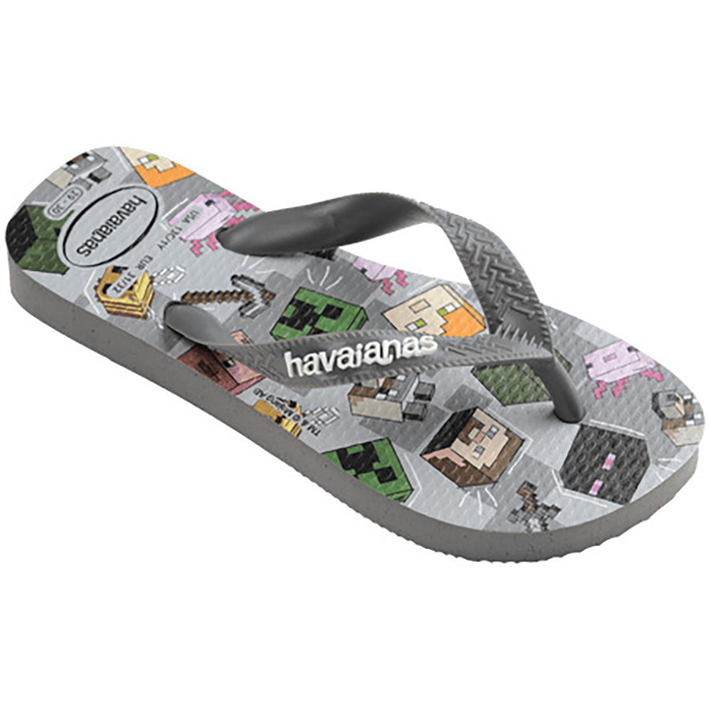 Havaianas Kids Top Minecraft Boys Sandal 5178-Steel Grey 11 C