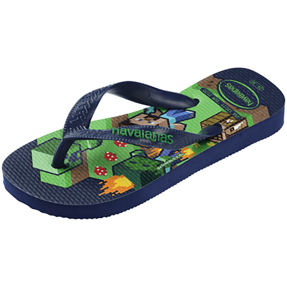 Havaianas Kids Top Minecraft Boys Sandal 0555-Navy Blue 2 Y
