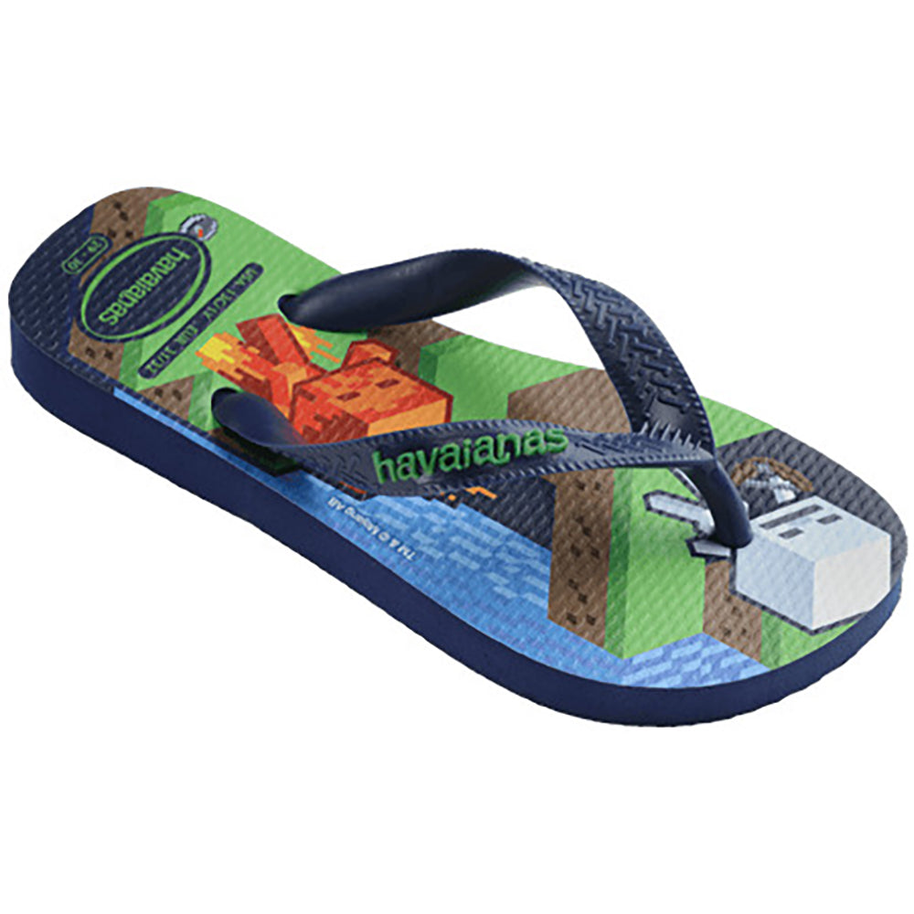 Havaianas Kids Top Minecraft Boys Sandal 0555-Navy Blue 10 C