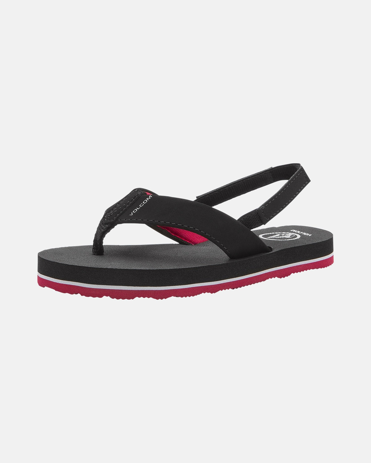 Volcom Victor Little Youth Boys Sandal BRD-Black-Red 8 C