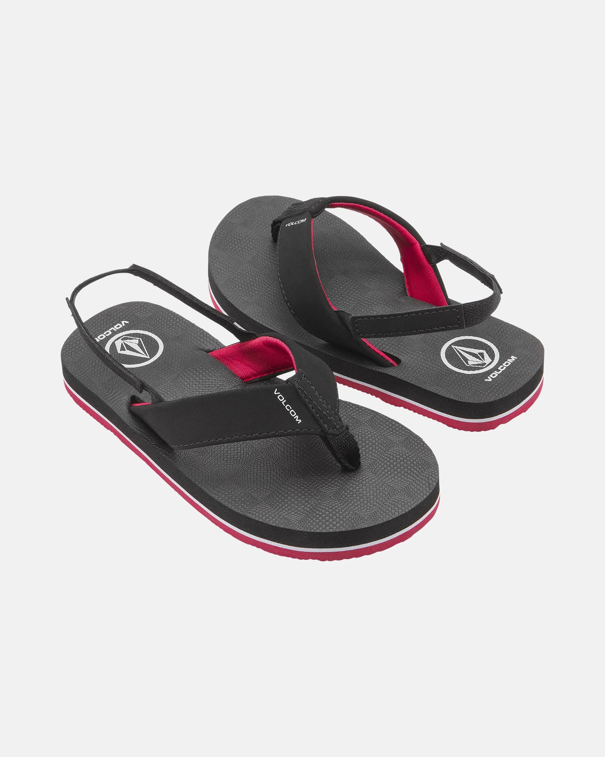 Volcom Victor Little Youth Boys Sandal BRD-Black-Red 8 C