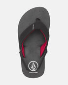 Volcom Victor Little Youth Boys Sandal BRD-Black-Red 10 C