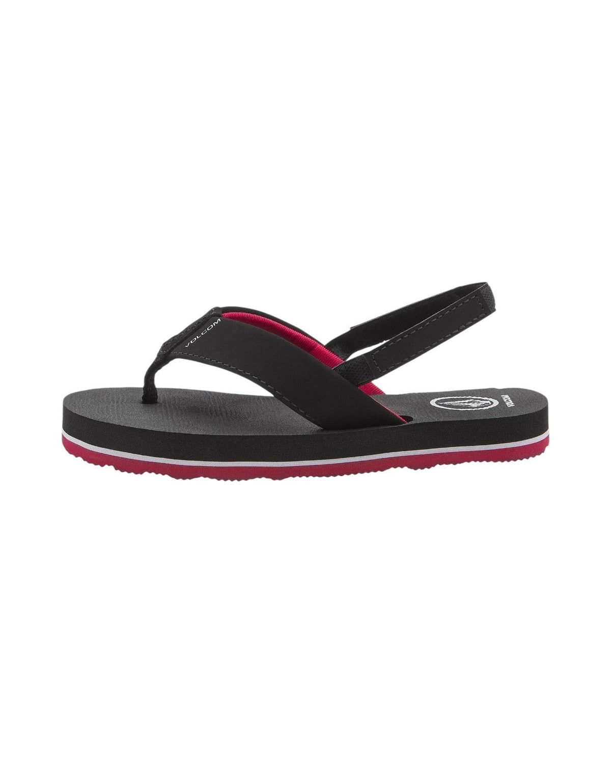 Volcom Victor Little Youth Boys Sandal BRD-Black-Red 12 C