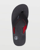 Volcom Victor Big Youth Boys Sandal BRD-Black-Red 2 Y