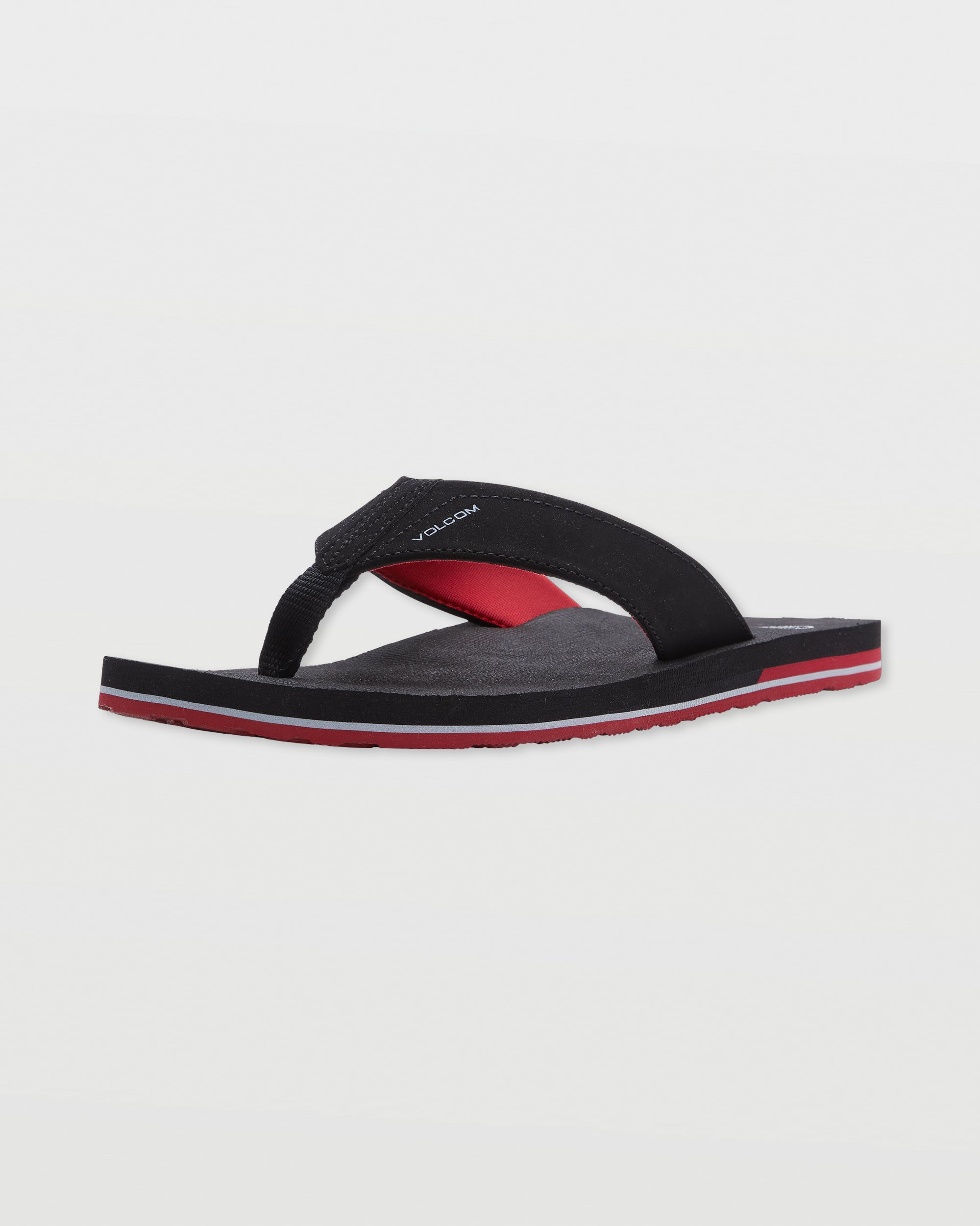 Volcom Victor Big Youth Boys Sandal BRD-Black-Red 5 Y