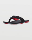 Volcom Victor Big Youth Boys Sandal BRD-Black-Red 4 Y