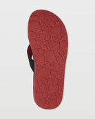 Volcom Victor Big Youth Boys Sandal BRD-Black-Red 4 Y
