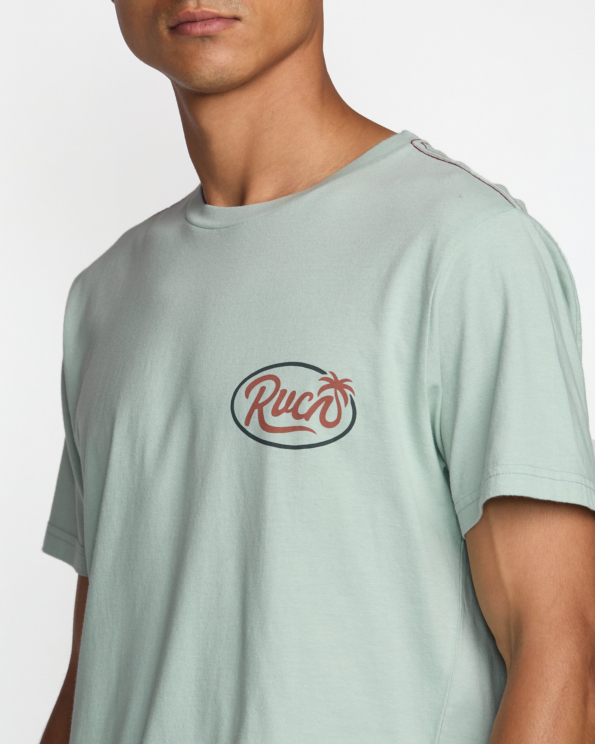 RVCA FROND SCRIPT SS BN4-BLUE HAZE XL
