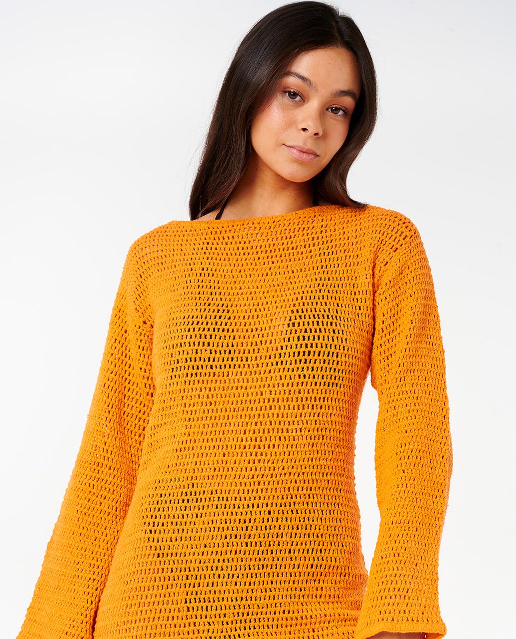 RIP CURL NEON ISLES L/S CROCHET DRESS 3473 XS