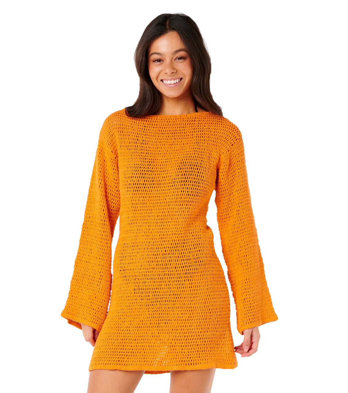 RIP CURL NEON ISLES L/S CROCHET DRESS