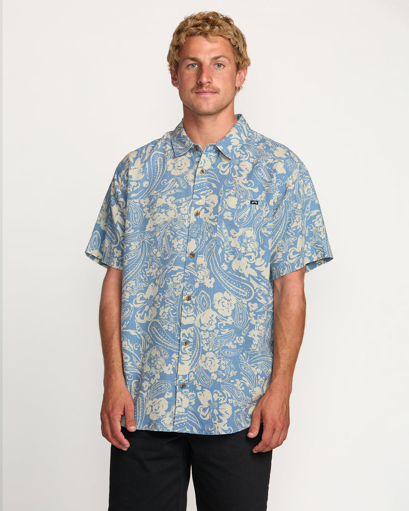 BILLABONG CORDOBA SS SHIRT  CHARCOAL/NAVY S