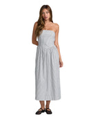 RVCA FLORENCE DROP WAIST MIDI DRESS PTK-PIRATE BLACK M
