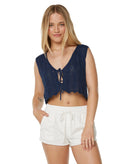 Roxy Beach Bound Crochet Vest BSR S