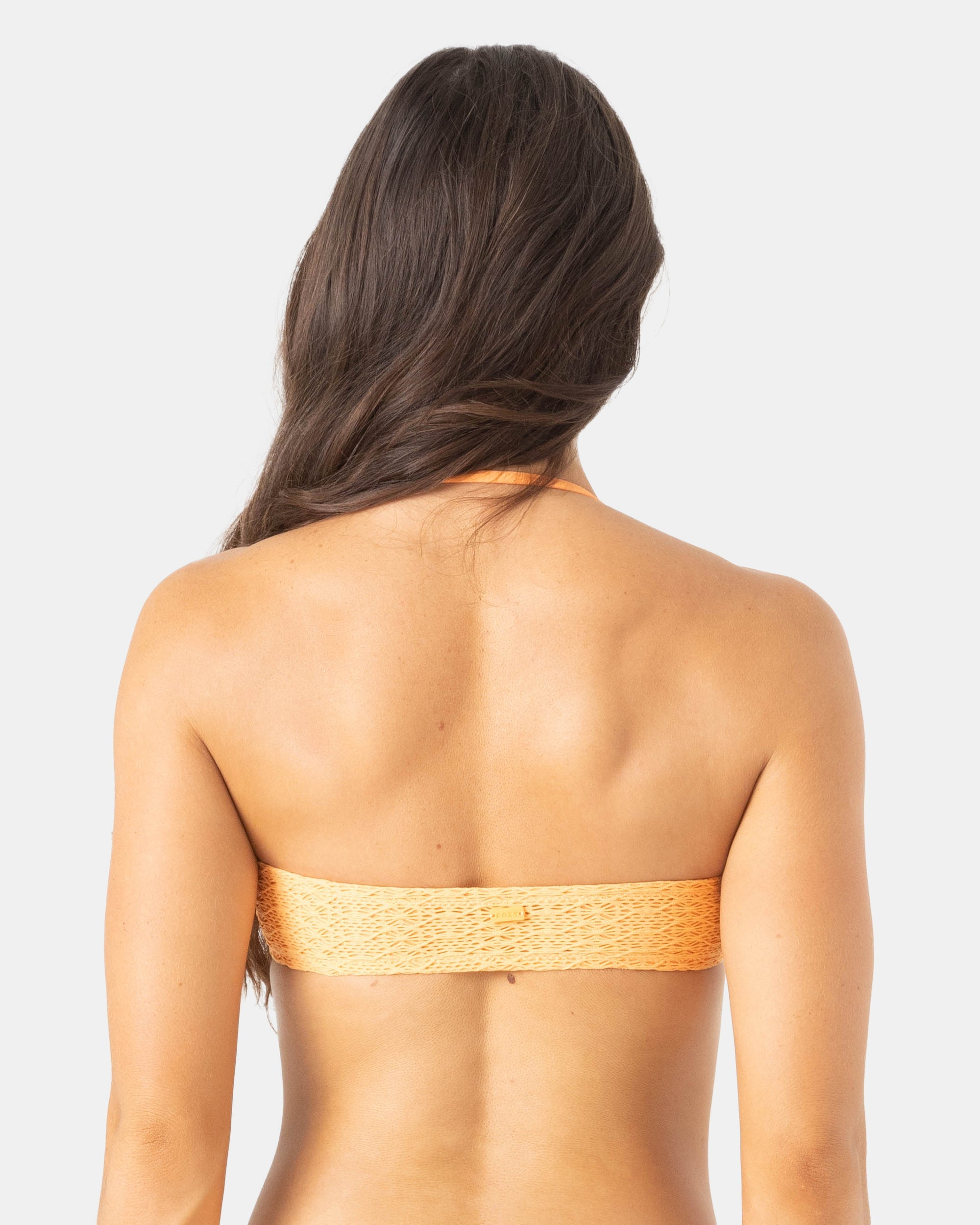Roxy Crochet Ring Bandeau Bikini Top PPY S