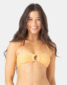 Roxy Crochet Ring Bandeau Bikini Top PPY XS