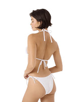 Roxy Crochet Tie Side Cheeky Bikini Bottom WHT S