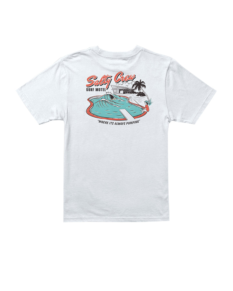 SALTY CREW SURF MOTEL BOYS SS TEE WHITE M