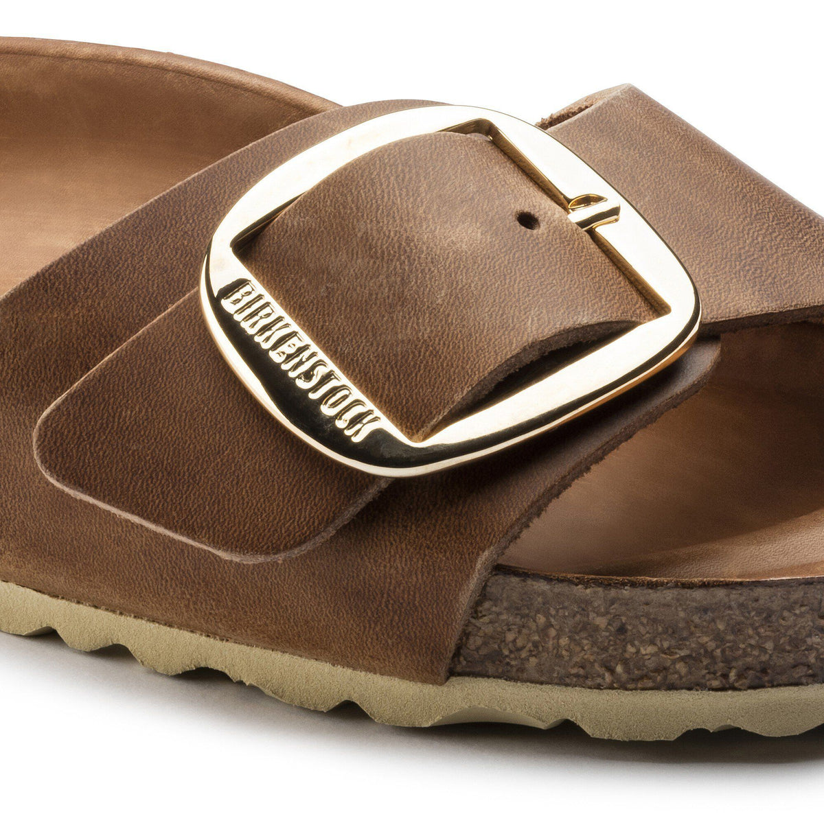 Birkenstock Madrid Big Buckle Womens Sandal Oiled Leather-Cognac 7