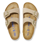 Birkenstock Arizona Soft Footbed Womens Sandal Nubuck-Sandcastle 10