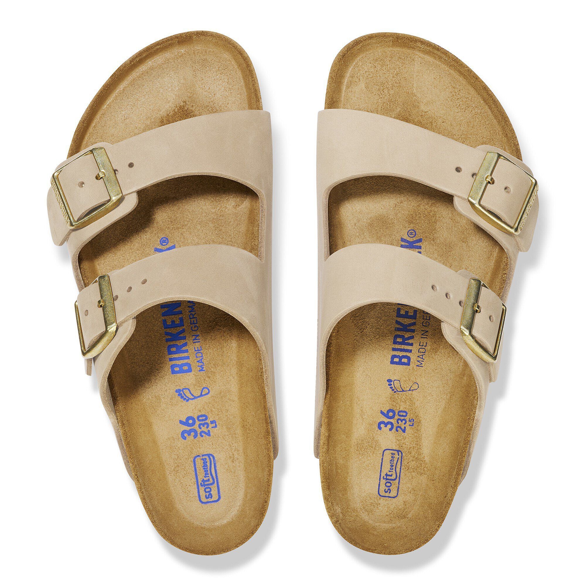 Birkenstock Arizona Soft Footbed Womens Sandal Nubuck-Sandcastle 10