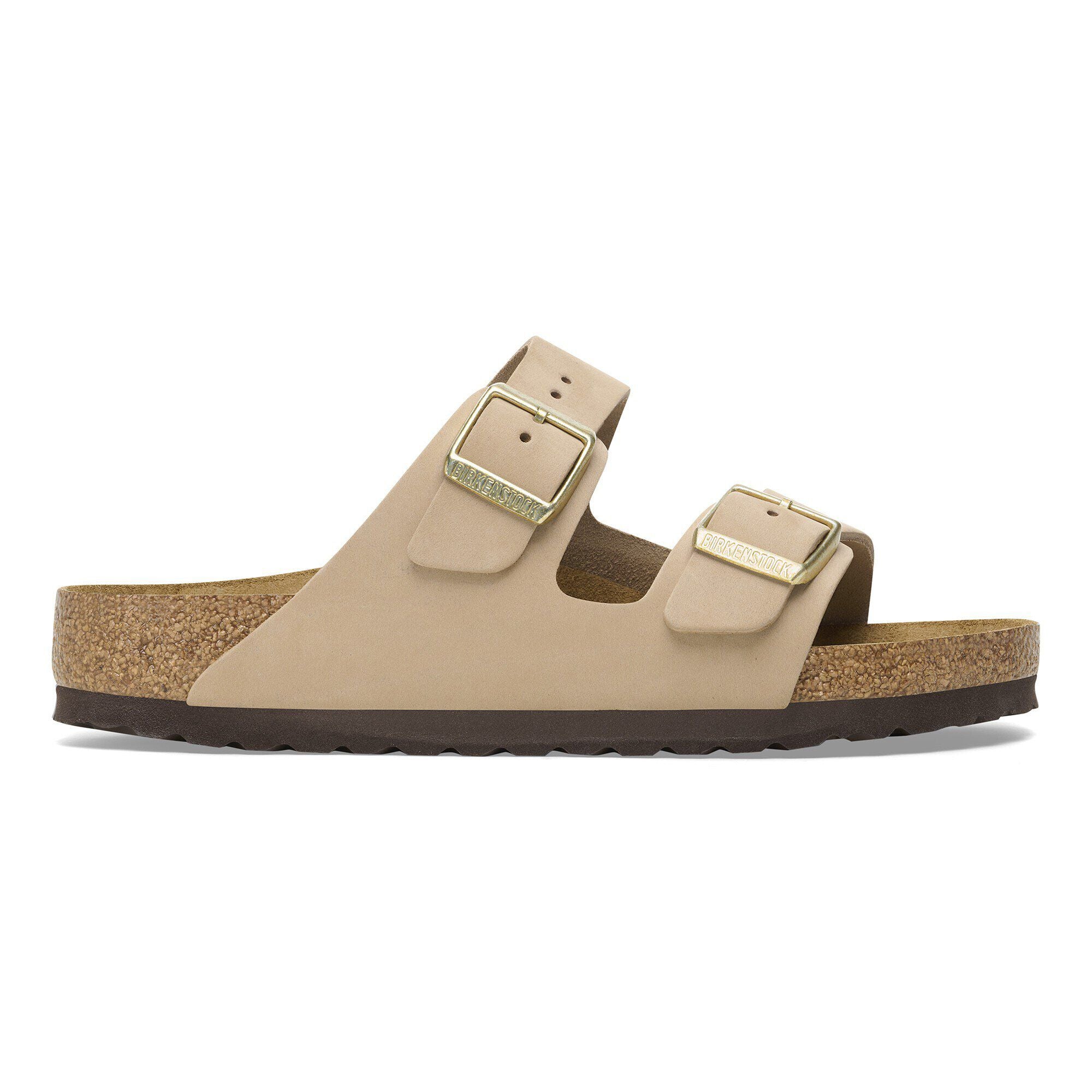 Birkenstock Arizona Soft Footbed Womens Sandal Nubuck-Sandcastle 7