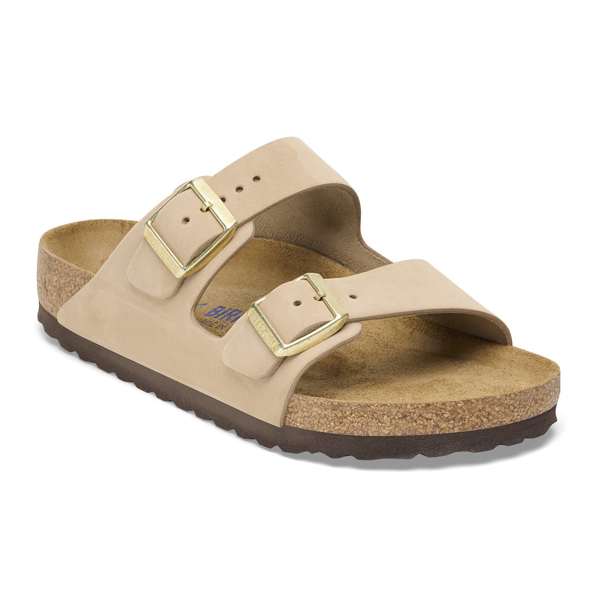 Birkenstock Arizona Soft Footbed Womens Sandal Nubuck-Sandcastle 10
