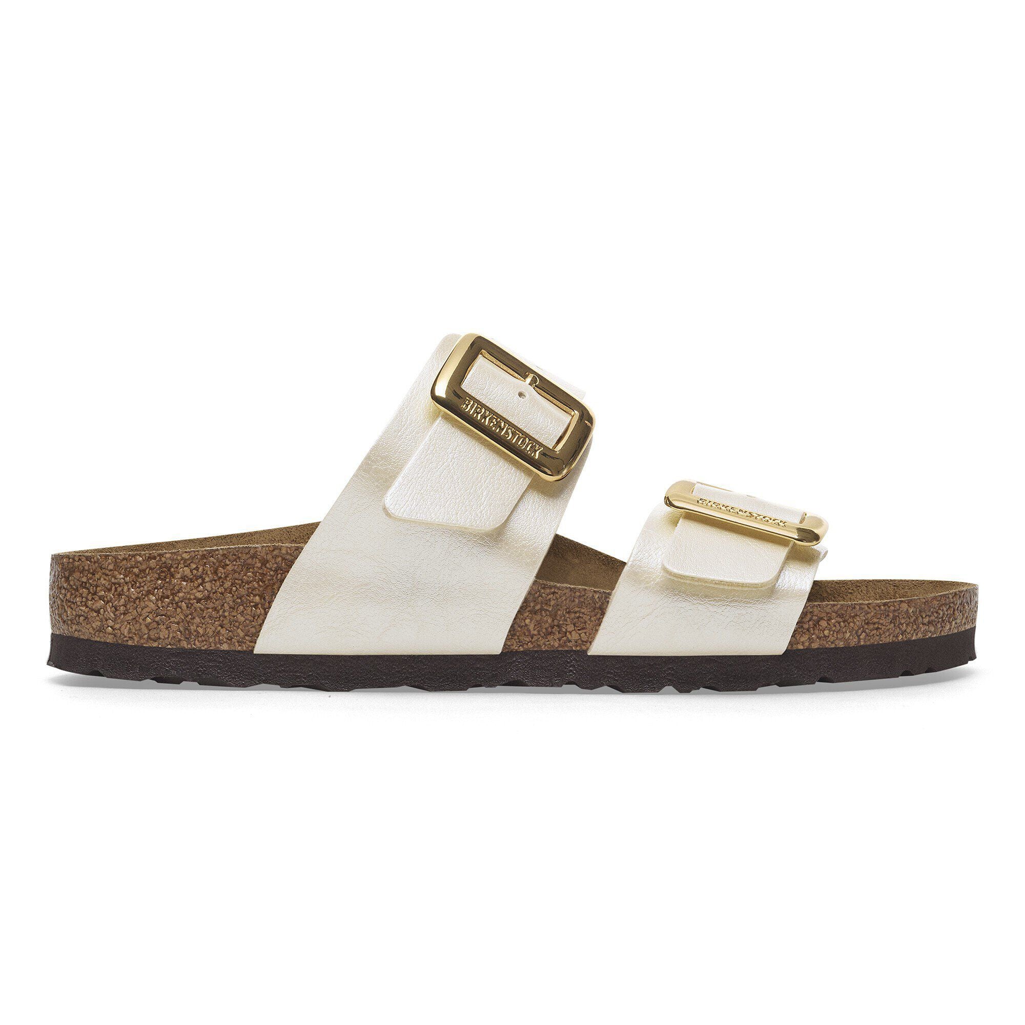 Birkenstock Sydney Luxe Buckle Womens Sandal Birko-Flor-Graceful Pearl White 8
